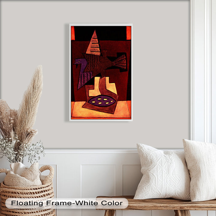 Geometric Bird Abstract Wall Art – Modern Cubist Oil Painting