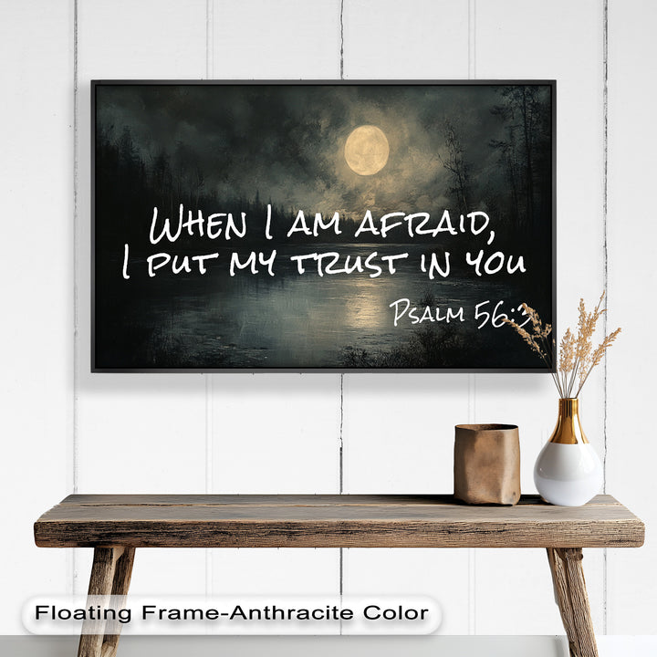 Psalm 56:3 – Trust in God Bible Verse Oil Painting