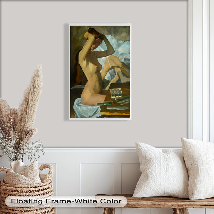 Muted Reverie – Figurative Nude Oil Painting in Earth Tones