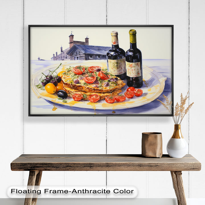 Tuscan Table – Rustic Lasagna and Wine Still Life Food Painting