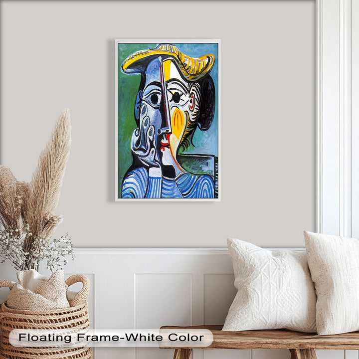 Striped Elegance – Picasso Cubist Portrait Oil Painting