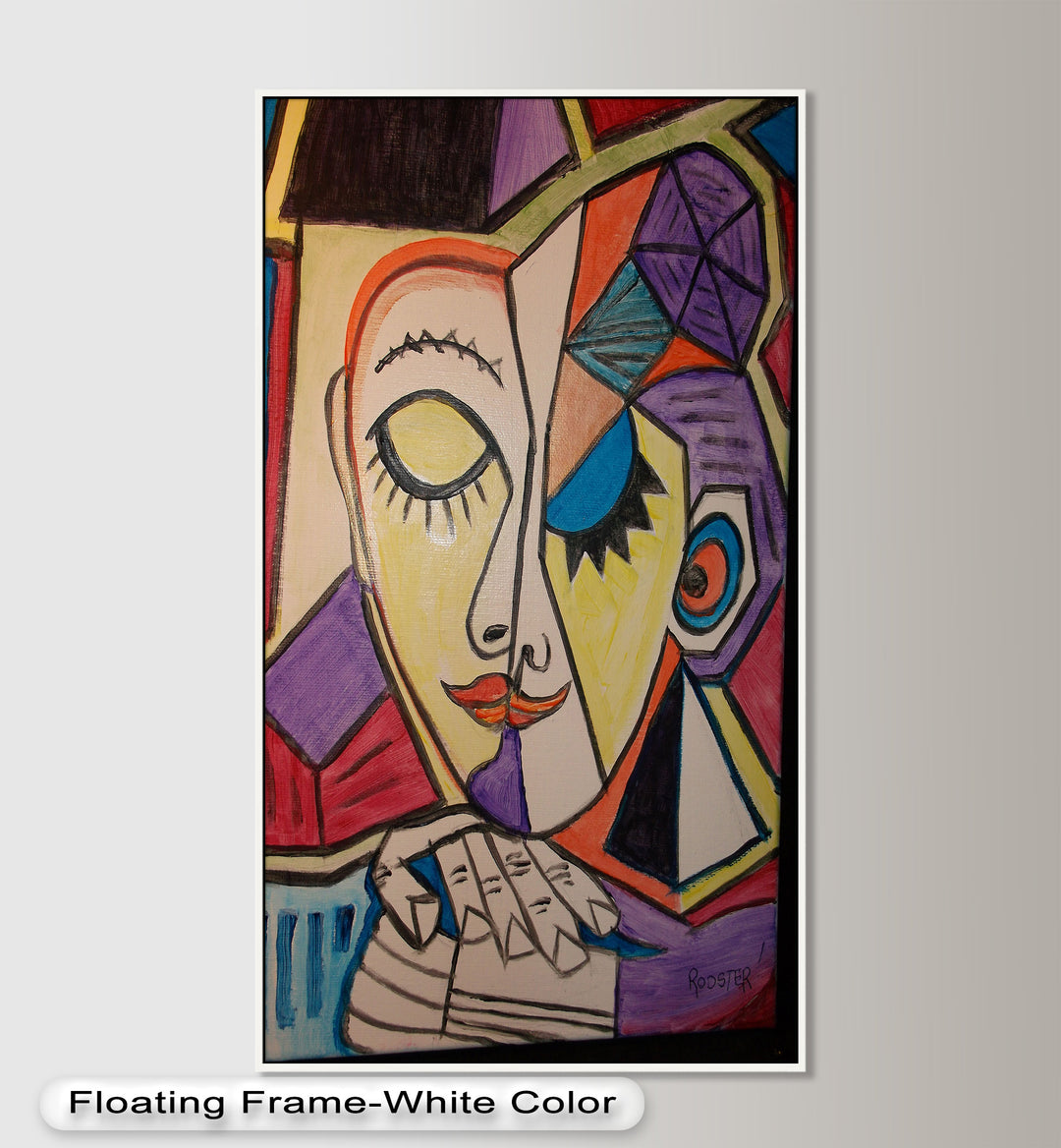 Mutige abstrakte Frau im Picasso-Stil - Picasso-Ölgemälde