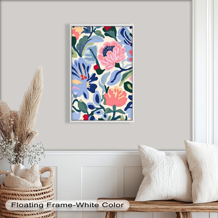 Bold Garden Whimsy – Lebendiges Boho-Blumen-Ölgemälde