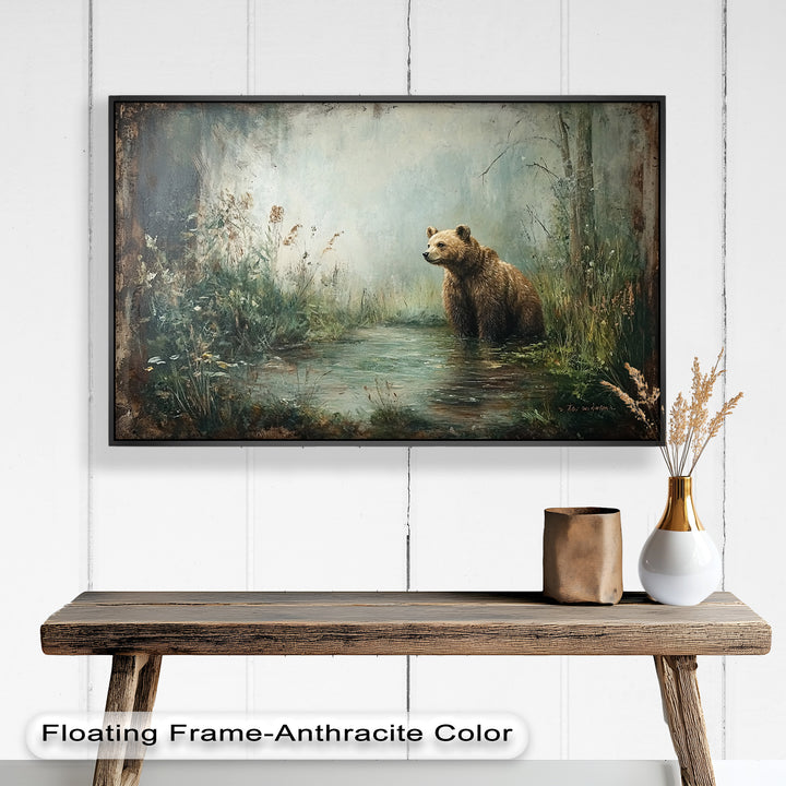 Brown Bear by the Water - Animal Oil Painting