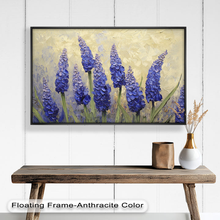 Lavender Spires in Bloom – Purple Blossom Flower Oil Painting