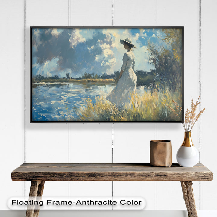 Lady by the River – Impressionist Oil Painting