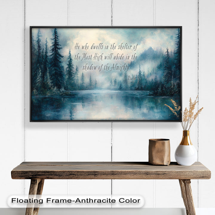 Psalm 91:1 – Divine Protection Bible Verse Oil Painting