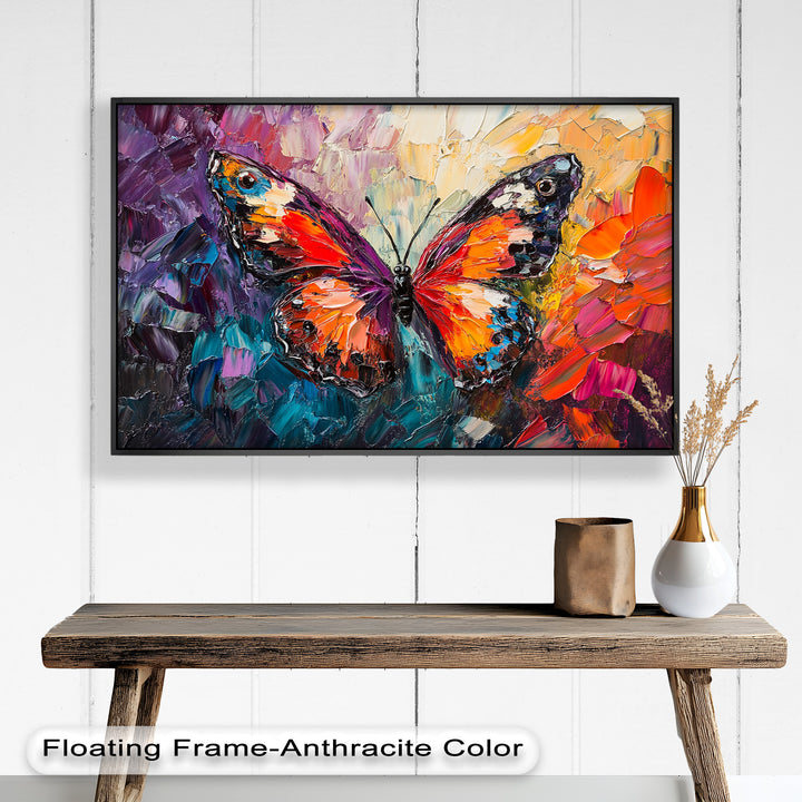 Radiant Butterfly in Blooming Spectrum - Animal Oil Painting