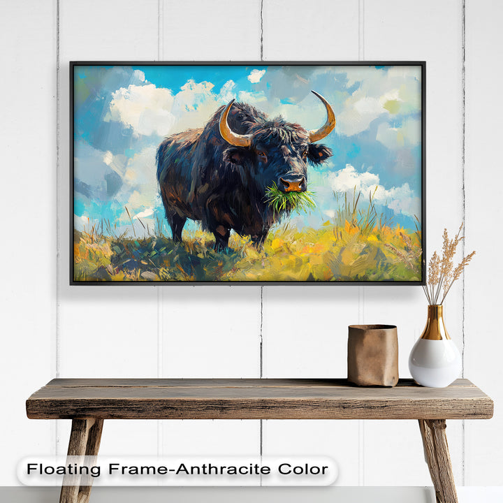 Highland Bull – Abstract Oil Painting