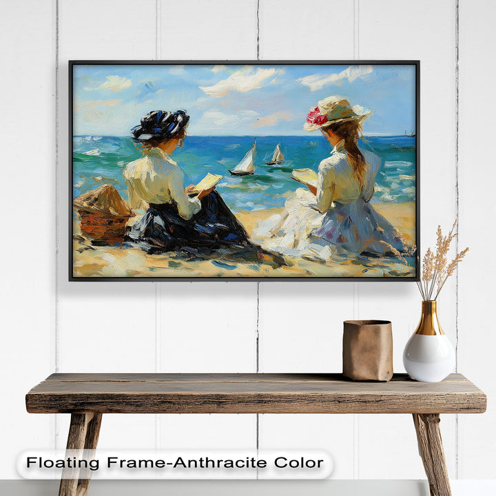 Seaside Serenity with Sailboats – Impressionist Oil Painting
