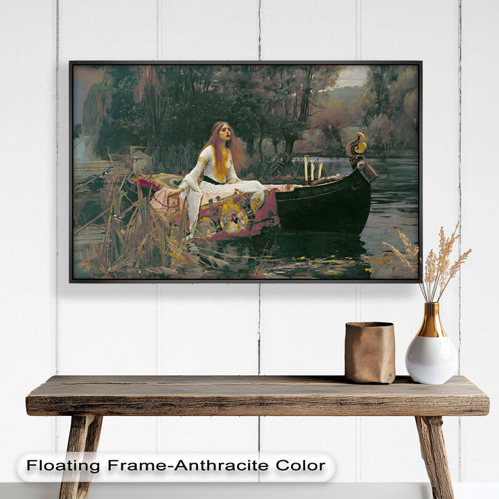 The Lady of Shalott – Romantic River Journey Historic Oil Painting