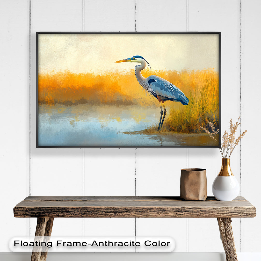 Blue Heron by Autumn Marsh – Animal Oil Painting