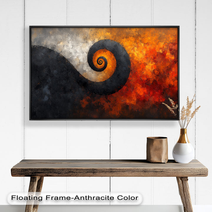 Autumn Swirl – Abstract Spiral Oil Painting