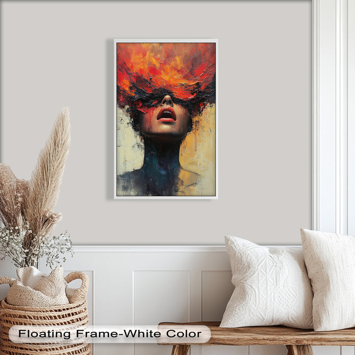 Inferno Within – Fiery Emotional Expression Abstract Oil Painting