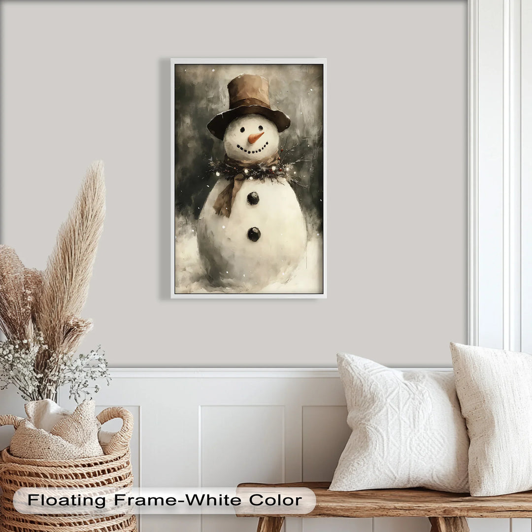 Frosty Cheer – Snowman in Winter Wonderland Oil Painting - MyPhotoStation