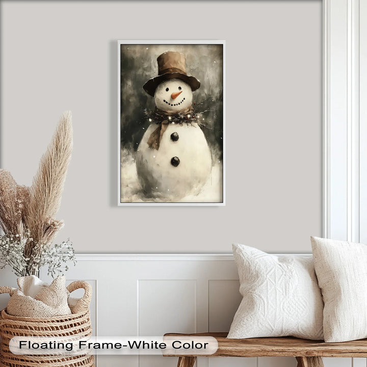 Frosty Cheer – Snowman in Winter Wonderland Oil Painting - MyPhotoStation