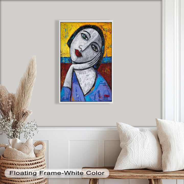 Quiet Reflection – Textured Modern Portrait Picasso Oil Painting