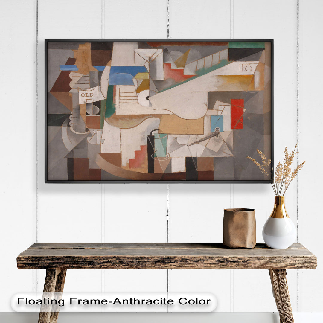 Geometric Forms and Layered Structure – Cubist Oil Painting