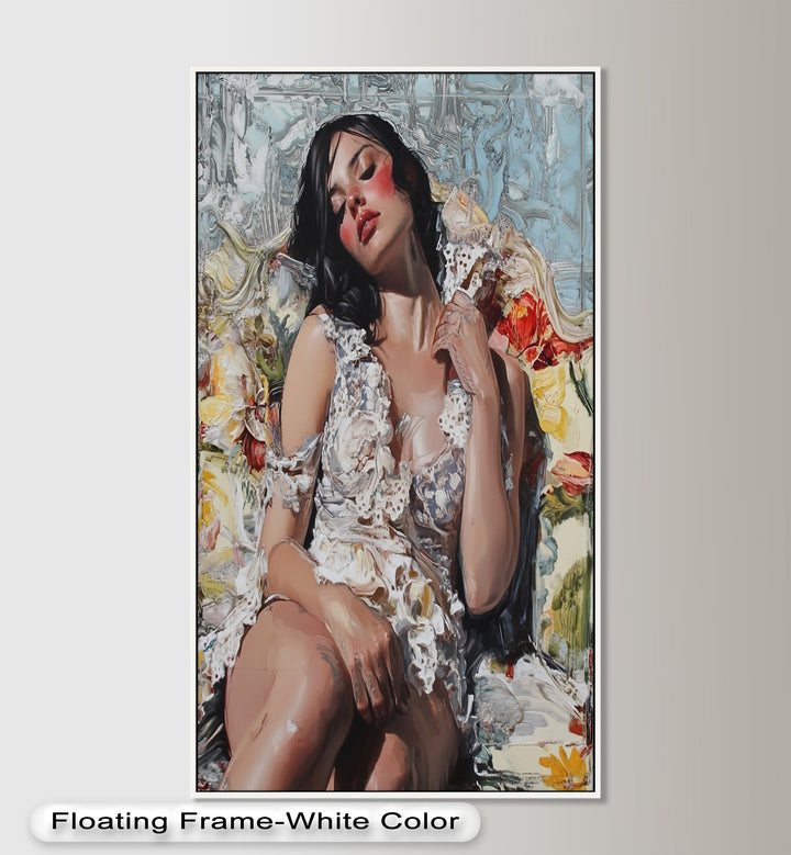 Reverie in Bloom – Zeitgenössische romantische figurative Ölmalerei