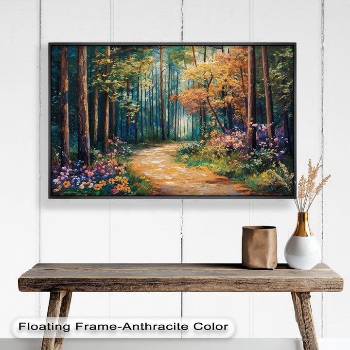 Colored Autumn Forest – Vibrant Oil Painting