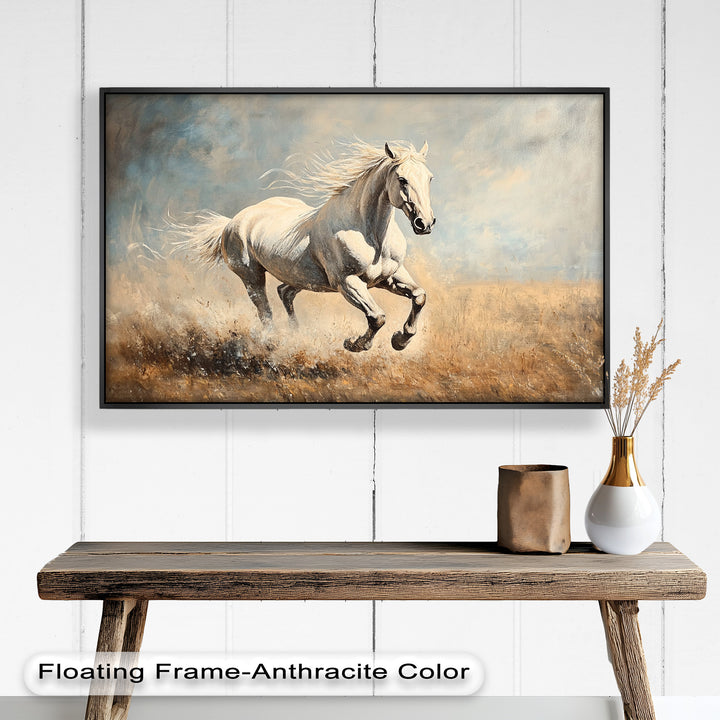 White Stallion Art – Horse Oil Painting