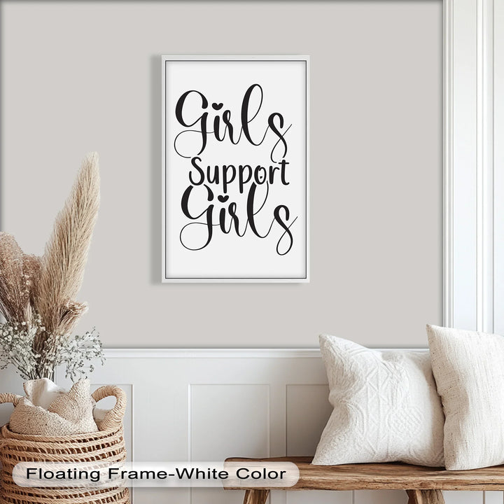 Feminist Typography Oil Painting – “Girls Support Girls” Empowerment Art
