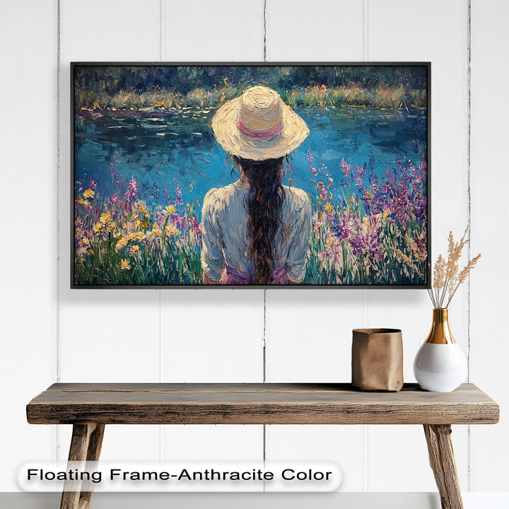 Girl by the Water – Impressionist Oil Painting