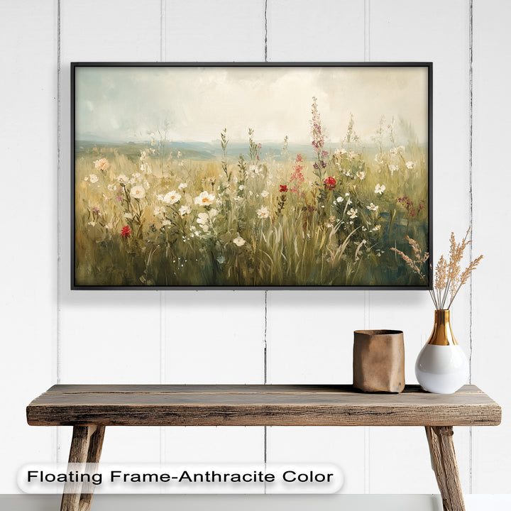 Nostalgic Feel – Serene Wildflower Oil Painting