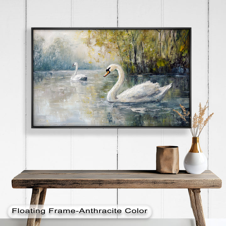 Swans on the Lake – Animal Oil Painting