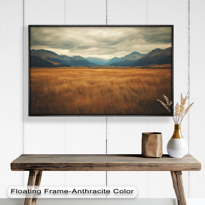 Ölgemälde Golden Meadow – Majestätische Berglandschaft