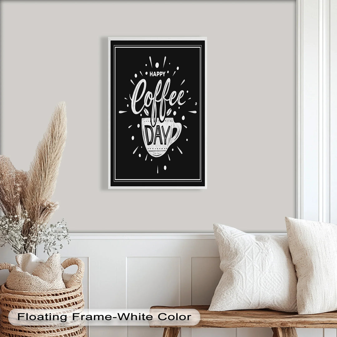 Happy Coffee Day – Fun Typography Oil Painting - MyPhotoStation