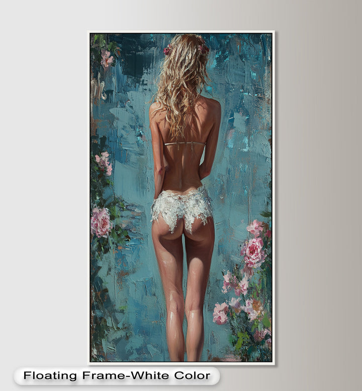 Floral Reverie – Dreamlike Summer Nude Oil Painting