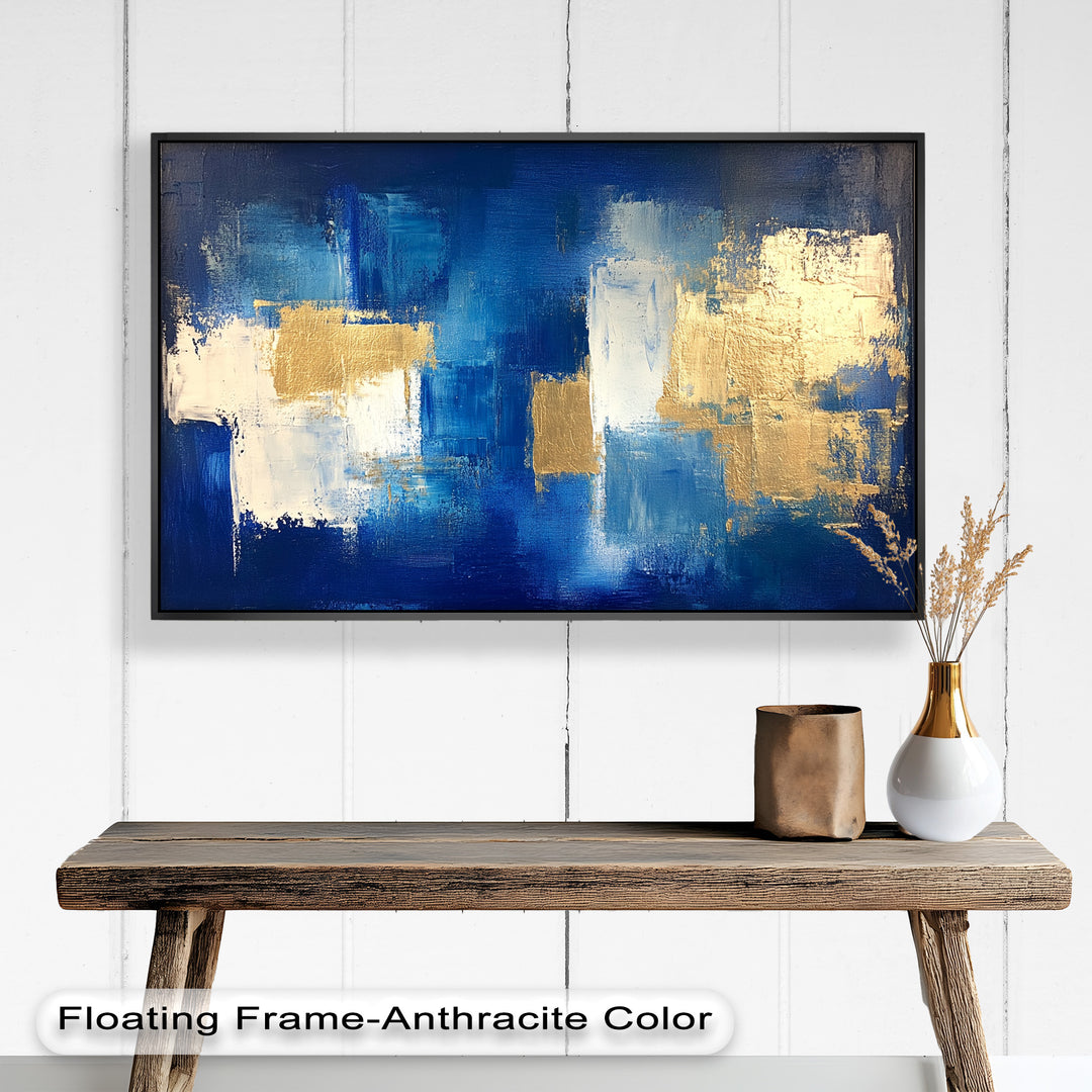 Blue Harmony Abstract – Modernes Ölgemälde