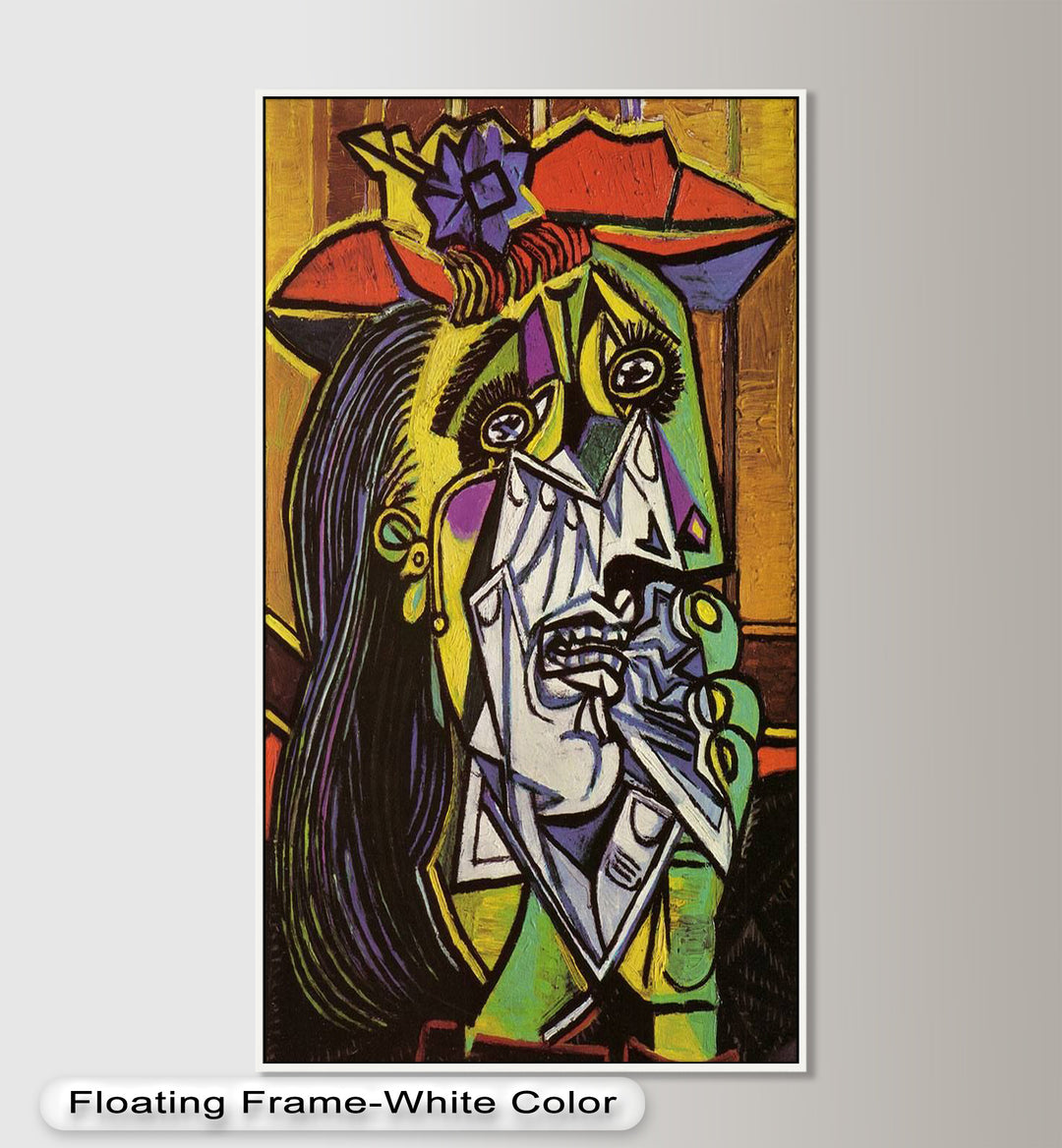 Woman Weeping in Red Hat – Emotional Cubist Expression Picasso Oil Painting