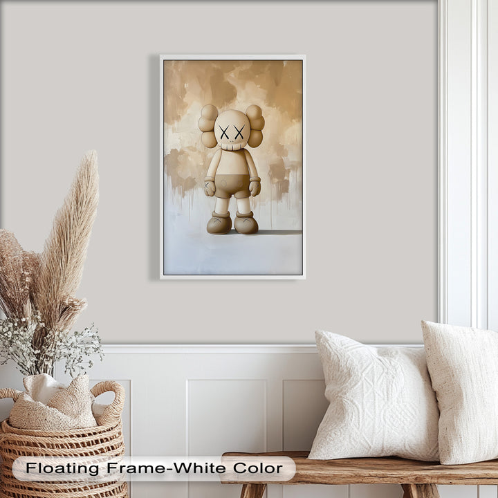 Monochrome Companion – Minimalistisches KAWS-Ölgemälde