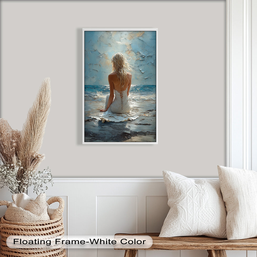 Whispers of the Tide – Serene Ocean Abstract Oil Painting