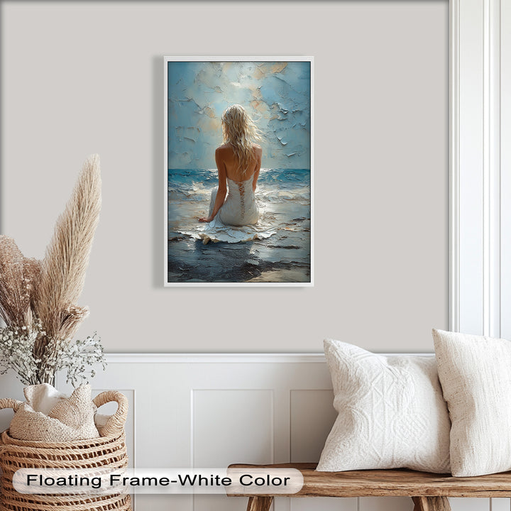 Whispers of the Tide – Serene Ocean Abstract Oil Painting
