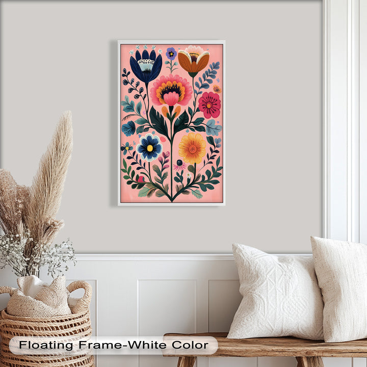 Blossom Carnival – Whimsical Boho Flower Oil Painting