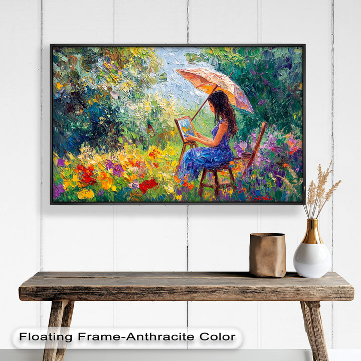 Colorful Garden Scene – Impressionist Oil Painting