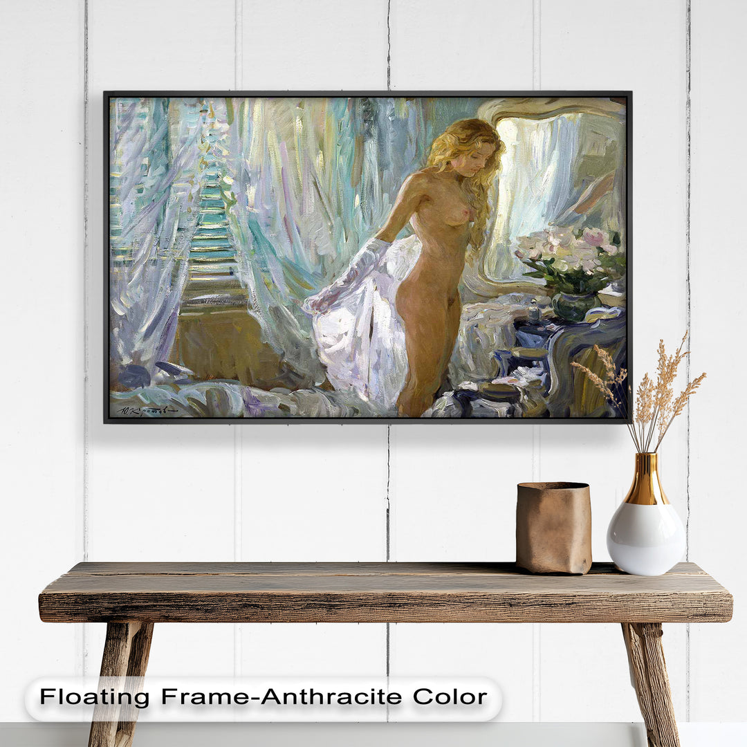 Whispers of Morning Light – Romantic Nude Interior Oil Painting