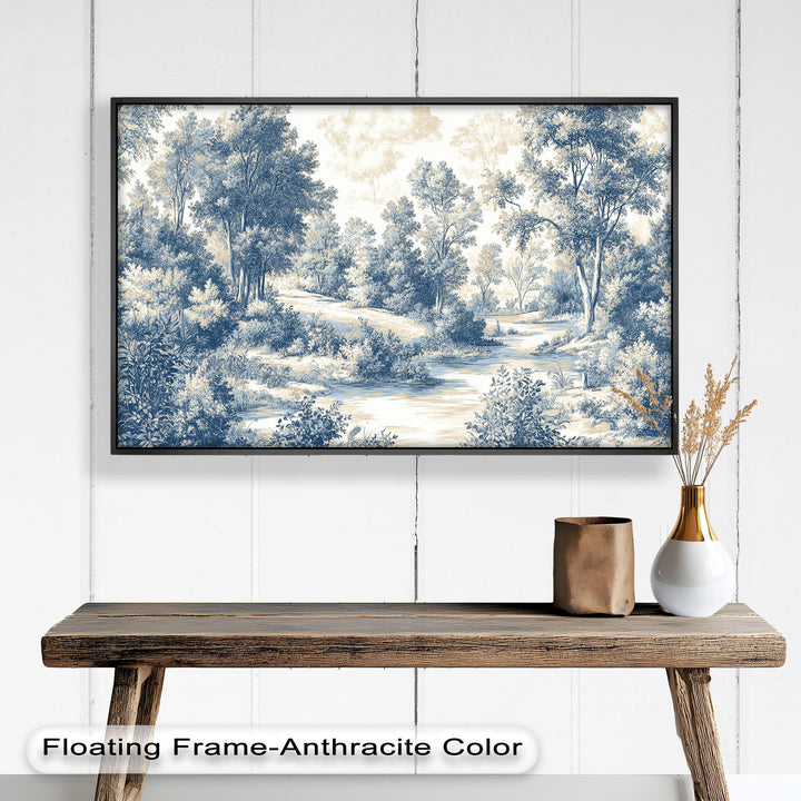 Classic Blue Woodland Scene – Vintage Oil Paintings