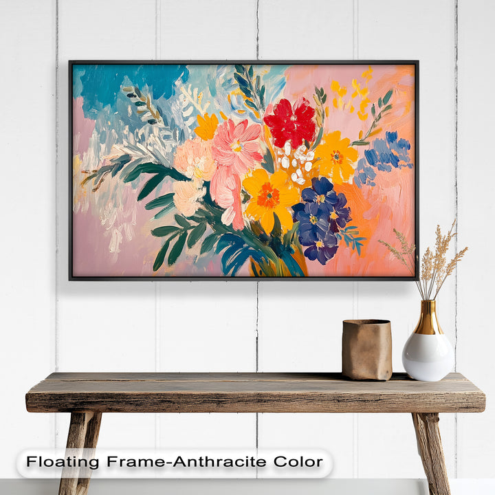 Boho Garden Radiance – Modernes Ölgemälde