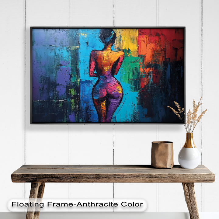 Radiant Contours – Bold Abstract Figurative Oil Painting