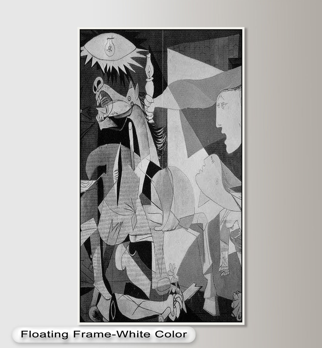 Echoes of War – Black & White Cubist Masterpiece Oil Painting