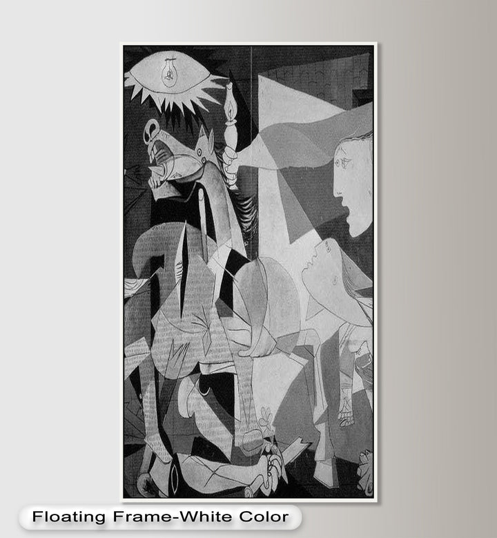 Echoes of War – Black & White Cubist Masterpiece Oil Painting