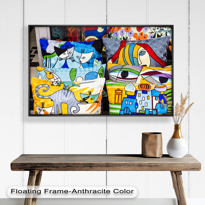 Colorful Cubist Cat & Face Pillows – Picasso Oil Painting
