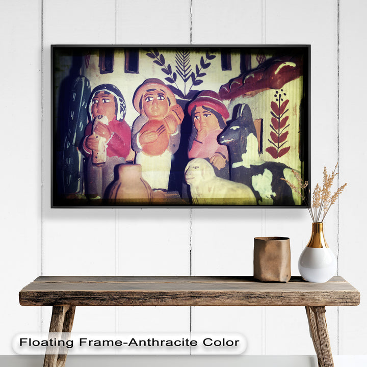 Village Harmony – Folk Clay Figures with Rustic Charm Oil Painting