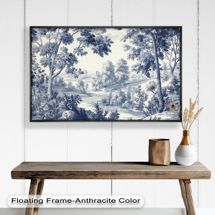 Monochrome Forest Wall Art – Classic Landscape Oil Painting