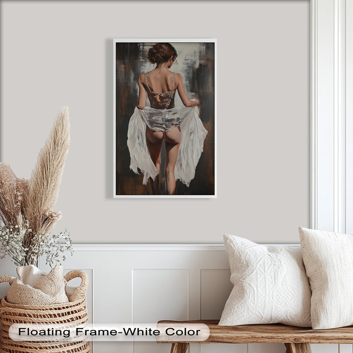 Soft Steps in Lace – Romantic Figurative Nude Oil Painting