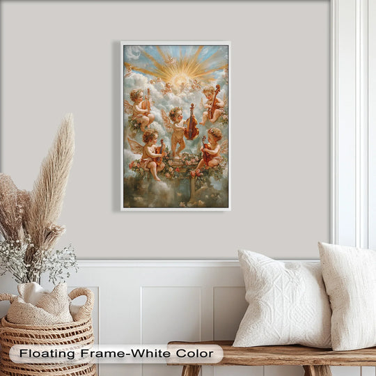 Heavenly Cherubs with Violins – Baroque Angelic Oil Painting - MyPhotoStation